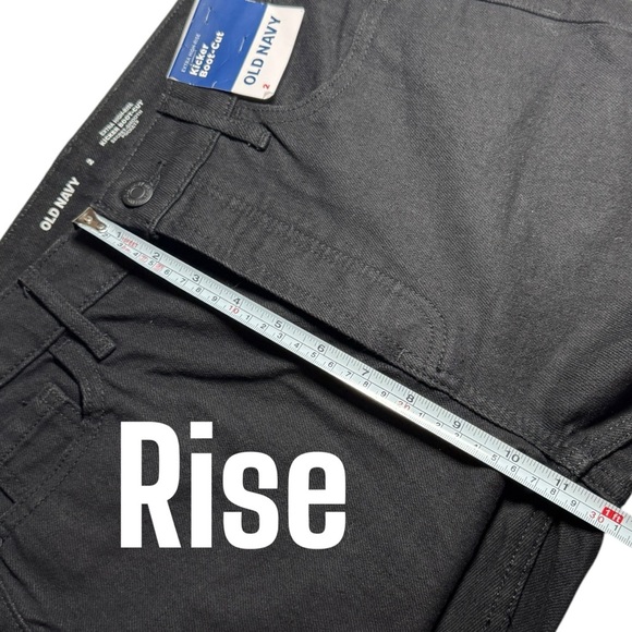 NWT Old Navy Extra High Rise Kicker Boot Cut buttonfly black jeans women’s sz 2 - Picture 12 of 14